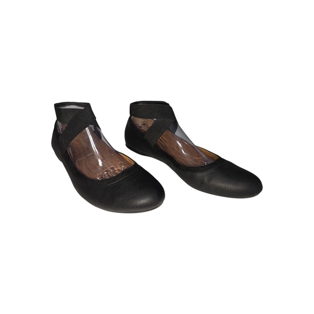 Style & Co. Black Ballet Flats with Elastic Ankle Strap - Picture 2 of 6